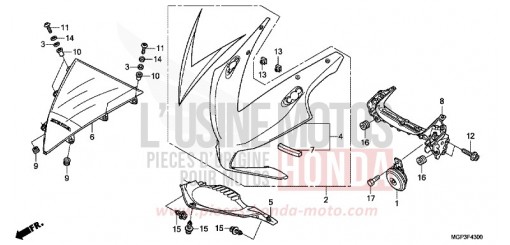 PANNEAU SUPERIEUR CBR1000RRC de 2012